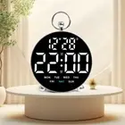 Temperature Electronic Alarm Clock Round Digital LED Clocks for Bedroom