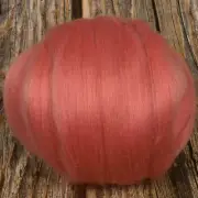 Corriedale Top (Dyed Salmon) 100g Wool Roving Spinning Fibre Felting Orange