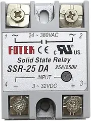 UMCNVV Solid State Relay SSR-25VA SSR-25DA SSR-25AA 1SSR-25DD SSR-25AA-H SSR-25DA-H Relais Regulator AC Rele Power Supply(SSR 25DA)