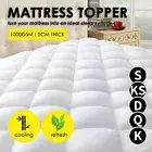 Bedding Single Double Queen King Bed Pillowtop Mattress Topper 1000GSM Protector