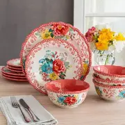 The Pioneer Woman Fancy Flourish Stoneware 12 Piece Set *FREE SHIPPING*