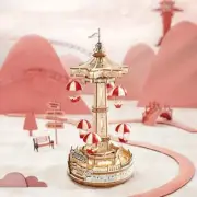 Robotime Parachute tower DIY Music Box Building Block Amusement Park Series