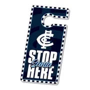 Carlton Blues AFL Xmas Santa Stop Here Door Hanger