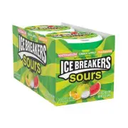 ICE BREAKERS Sours Sugar Free Mints 1.5 oz Pack of 8 Green Apple Tangerine Wa...