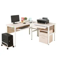 在飛比找momo購物網優惠-【DFhouse】頂楓150+90公分大L型工作桌+1抽屜+