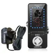 LEKATO Electric Guitar Looper Effect Pedal Tuner 40 Mins 9 Loop + Power Adapter