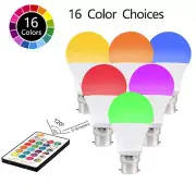 B22 RGB 9W Led Bulb 16 Colour Light Changing Remote Controlled Bayonet Lamp