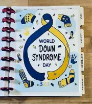 World Down Syndrome Day 321 Dashboard Insert for use with Classic HAPPY Planner-