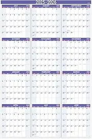 2024 Yearly Wall Calendar - Yearly Wall Calendar 2024, 2024 Wall Calendar with Julian Date, From Jan.2024 to Dec.2024, Thick Paper, Vertical, 34.8" x 22.8" (Open) - Purple