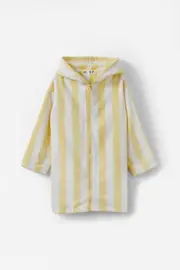 [Cotton On Kids] Cotton On Kids - Kids Zip Thru Hooded Towel - Baby yellow/bold stripe 2-4 BABY YELLOW/BOLD STRIPE