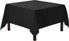 Square Tablecloth - 85 x 85 Inch Table Cloth for 85 x 85 inch Square Black