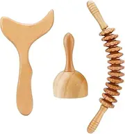 3 in 1 Wood Therapy Massage Tools, Wood Therapy Tools for Body Shaping, Maderoterapia Kit , Lymphatic Drainage Massager, Wooden Massage Roller, Anti-Cellulite Massager, Body Sculpting Tools …