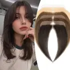 Natural Hairline Real Human Hair Frontal Skin PU Toupee Hairpiece Lace Women Men
