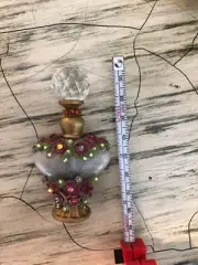 Retired “Belladonna”-Jeweled Perfume Bottle with Crystal Topper Collectible