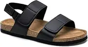 [Torotto] Girls Boys Sandals with Cork Footbed Adjustable Straps Summer Glitter Slides Sandals Open Toes Flat for Kids Toddler