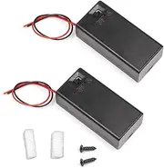 LAMPVPATH (Pack of 2) 9v Battery Holder, 9 Volt Battery Holder with Switch, 9v Battery Case with Switch