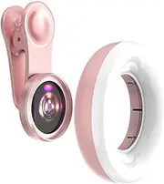 Phone Camera Lens, Fish Eye Lenses iphonne, iphonne Lens, Selfie Lens for Phone, Portable Photography Phone, Macro Fill Light LED Fill Lamp for Ultra Bright Photo and Video Lighting, Macro Lens