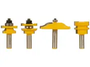 Round Over-Ogee 4 Bit Cabinet Door Router Bit Set - 1/2" Shank - Yonico 12432