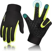 [AOTOW] Kids Winter Warm Sports Gloves - Cold Weather Water-Resistant Children Mittens Age 4 12 Years Boys Girls Black