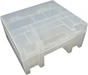FELTECHELECTR Portable Transparent Battery Storage Case Organize Aa AAA Batteries Holds Aa AAA Lightweight Durable Plastic Easy Access Compartments
