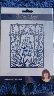 LAVENDER TWILIGHT DIE 426967 Tattered Lace - Framed LAVENDER with SENTIMENT