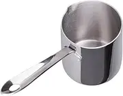 Luxshiny 370ml Stainless Steel Coffee Kettle Milk Heating Pot Dispensing Spout for Home Cafe