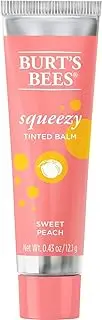 Burt's Bees 100% Natural Origin Squeezy Tinted Lip Balm, Enriched With Beeswax and Cocoa Butter, Sweet Peach, 1 Tube, 12.1g