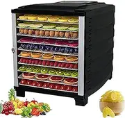 Food dehydrator 10 Layers Food Dehydrator 29~70°C Temperature Setting 24h Timer Fruit Dryer Machine Dehydrator Machine for Fruit Vegetables Meats and Chili 800W Multi-Tier Foo