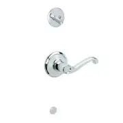 Schlage F59 FLA 625 LH Flair Interior Left-Handed Lever with Deadbolt, Bright...