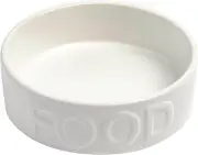 Medium White Ceramic Pet Feeder Designer Bowl Durable Easy to Clean 2 Cup Cap...