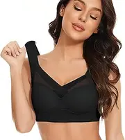 PUCHEN Correcting Bra - Wireless Ergonomic -Up Comfort Bra with Back Support - Ergonomic Bra, Breathable No Underwire Bras for Women Girls Black