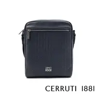 在飛比找momo購物網優惠-【Cerruti 1881】義大利頂級小牛皮肩背包斜背包(黑