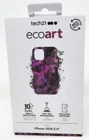 Tech21 EcoArt Art Case for iPhone 12 Mini 5.4", Pink Purple