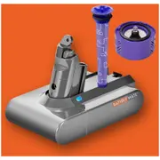 Tavice Battery & Filters Combo Compatible for Dyson V6, DC59 DC58 SV03 SV04 Vacuum Cleaners