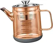 AFXGUSD Premium Glass Oil Storage Jar with Precision Strainer for Outdoor Cooking, 1500ml