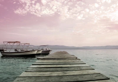 Boat Jetty Sunset Beach Graph 3D Full Wall Mural Photo Wallpaper Home Decal Kids