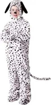 Tail-Wagging Kids Dalmatian Costume Boys, Black and White Adorable Dog Halloween