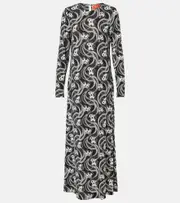 [La DoubleJ] La DoubleJ Swing printed jersey midi dress UK 6 black