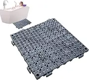 Modular Interlocking Cushion Gym Splicing Tile Waterproof Pool Mat Non-Slip Splicing Floor Drain Tile Mat for Deck, Pool, Outdoor Shower, Patio, Balcony, Indoor Bathroom, Kitchen, Yard Basements