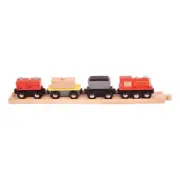 BigJigs - Freight Train - Wooden Railway Magnetic Toy Train (BJT182)