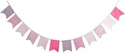 Bunting Flags 3.5M 12 Flags Fabric Bunting Handmade Christmas Decoration Xmas Garland Bunting (Size : NO080)