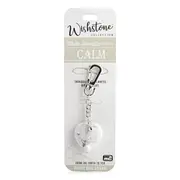 Wishstone White Howlite Heart Bag Charm Keychain Women's Accessories