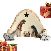 Jesus Christmas Ornaments Manger Scene Figurines Tiered Tray Decor modern