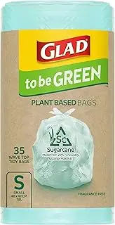 Glad To Be Green Plant Based Bags, 35 Wavetop Tidy Bags, Small Size Fits 18L Bin, 35 Count