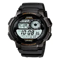 在飛比找PChome24h購物優惠-【CASIO 卡西歐】世界時間數位電子錶/黑(AE-1000