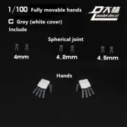 for MG 1/100 Strike Unassembled Gray White Cover Action Hand Palm C w/ Joint