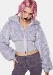 [No Dress] Fluffy Faux Fur Jacket