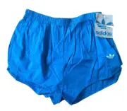 Vintage ADIDAS Track Shorts 70s 80s True Blue White Trefoil Logo BNWT Dead stock