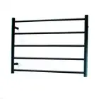 Radiant Matte Black 750 x 550mm Round Non Heated Towel Rail BLTR03