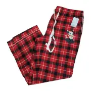 NWT Disney Store Christmas Mickey Mouse Red Flannel Plaid Pajama PJ Pants XL